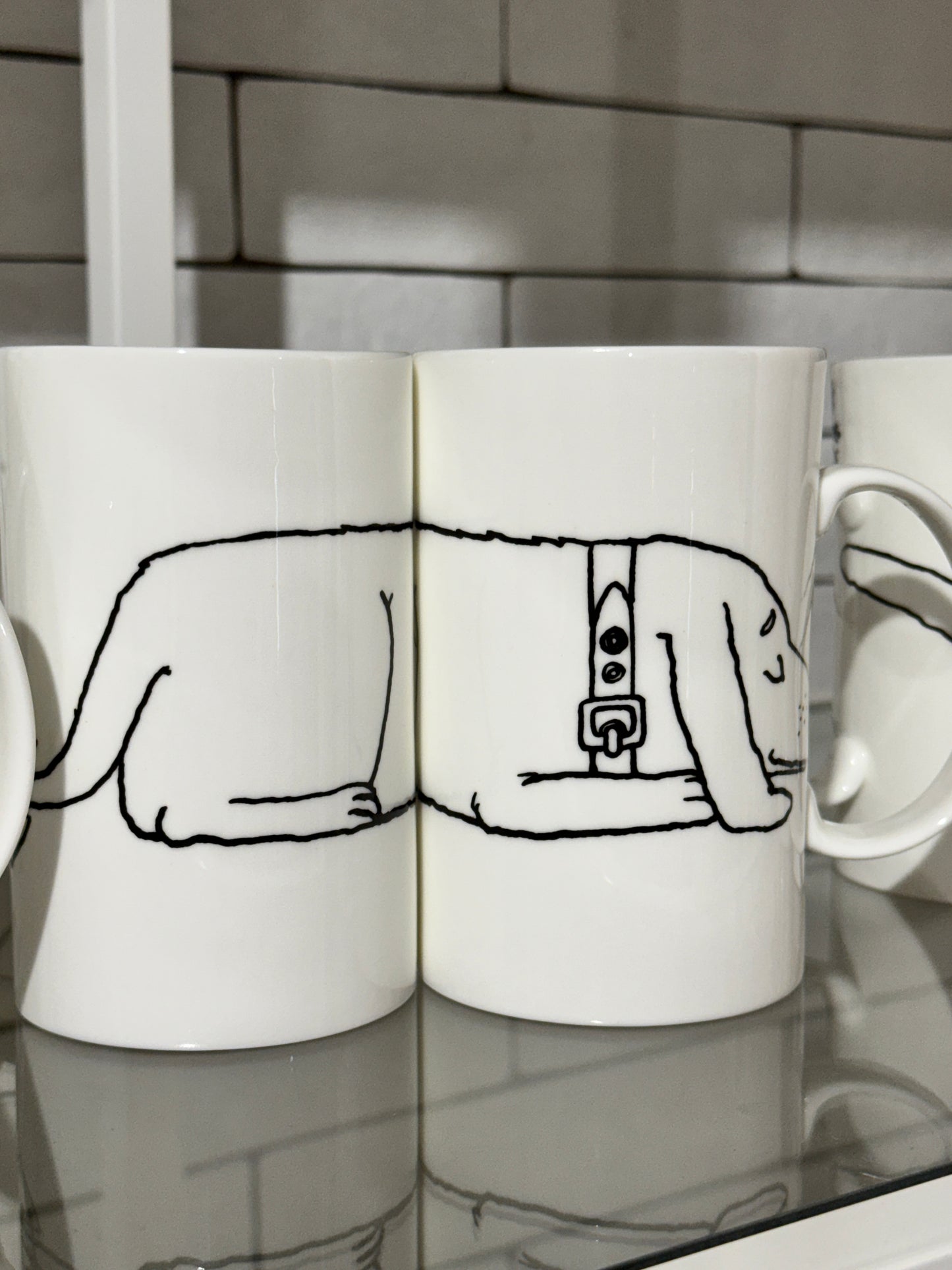 Piebalgas porcelāna krūze ar suni, 400ml