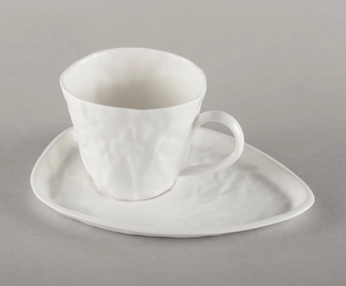 Piebalgas porcelāna kafijas tase ar apakštasi, 250ml