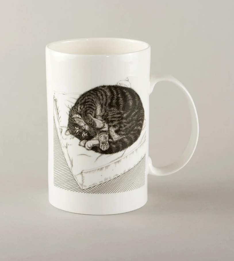 Piebalgas porcelāna krūze ar kaķi, 400ml