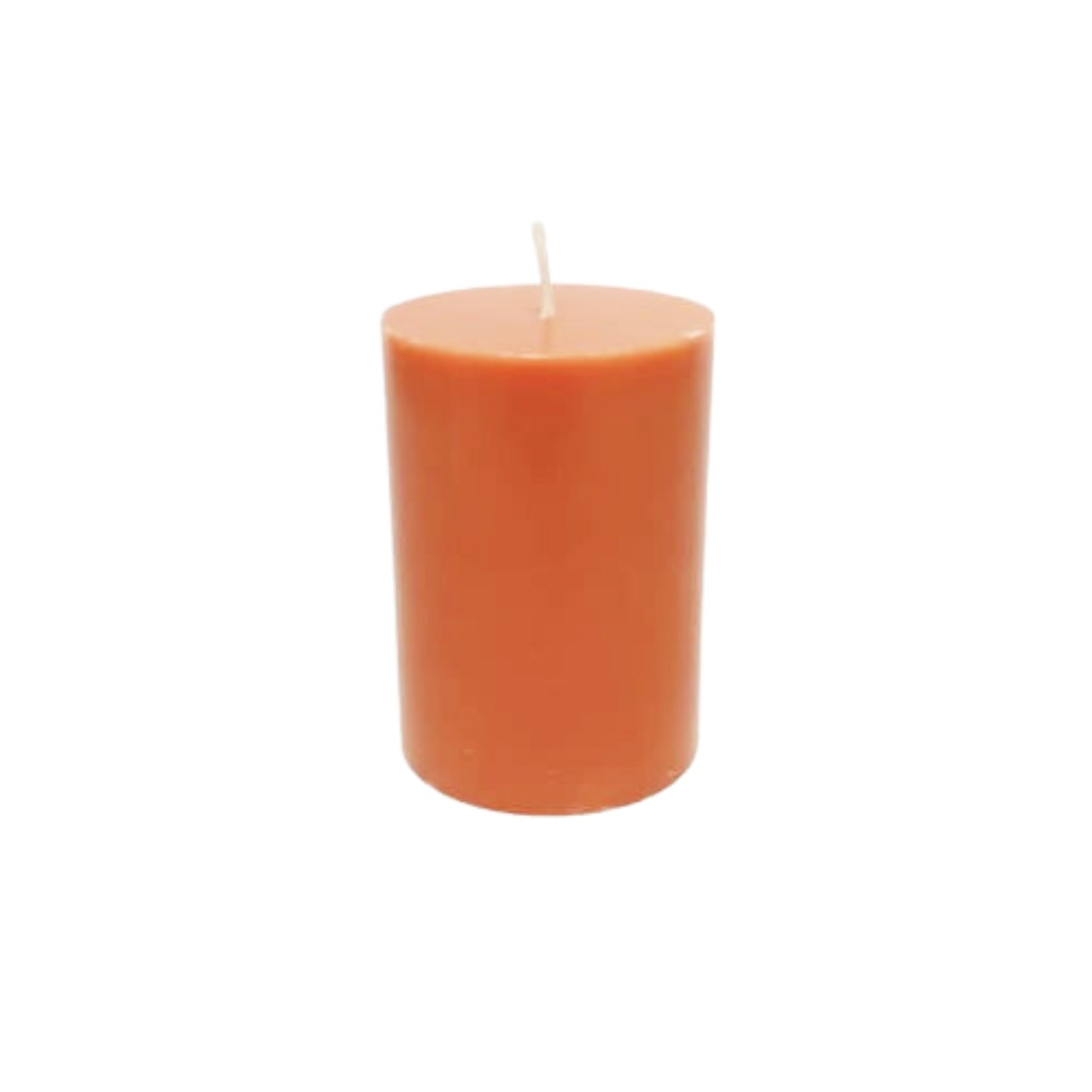 Lieta stearīna cilindriska svece - brūni oranža, A10cm