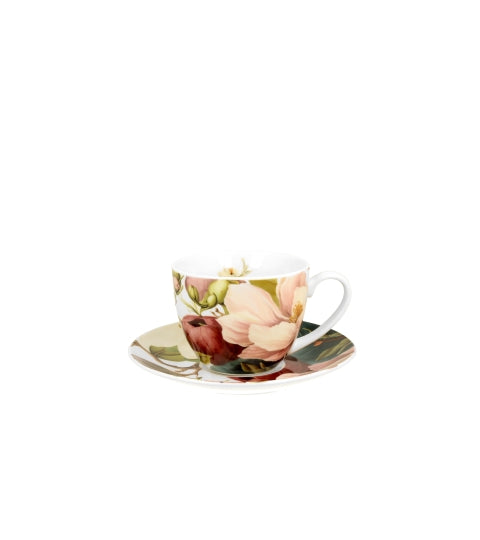 Porcelāna kafijas tase ar magnolijām