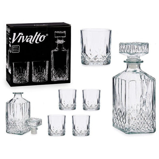 Viskija komplekts: karafe + 4 glāzes