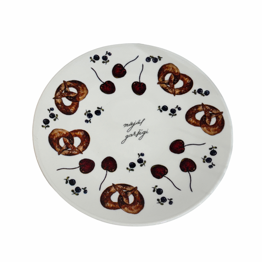 Porcelāna šķīvis - Mājās garšīgi, D25cm