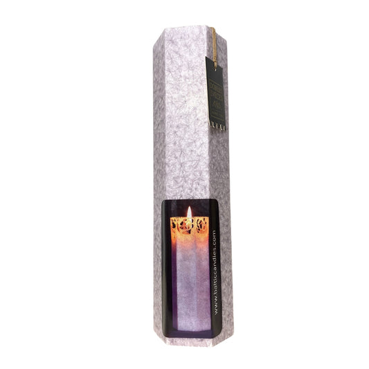 Kristālstearīna mežģīņsvece H20 cm, violeta
